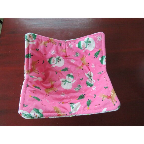 Microwave Bowl Cozy, Reversible Snowman Soup Bowl or Ice Cream Cozy - Picture 1 of 4